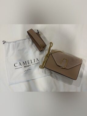 Camelia Roma Beige Leather Crossbody Bag
